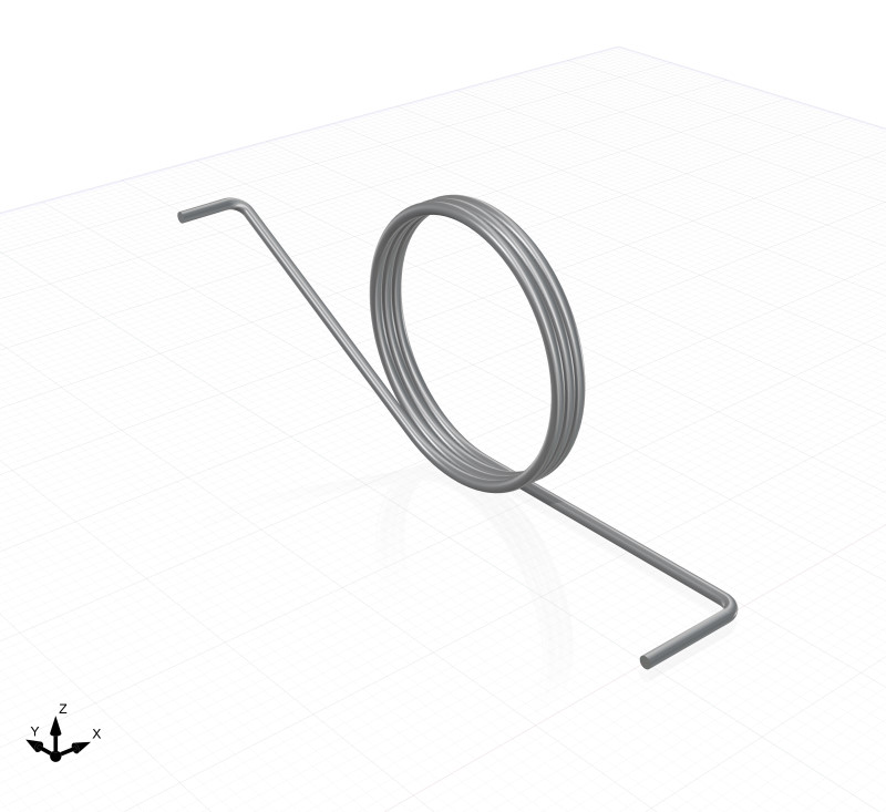 3D-CAD-Konstruktion einer Schenkelfeder