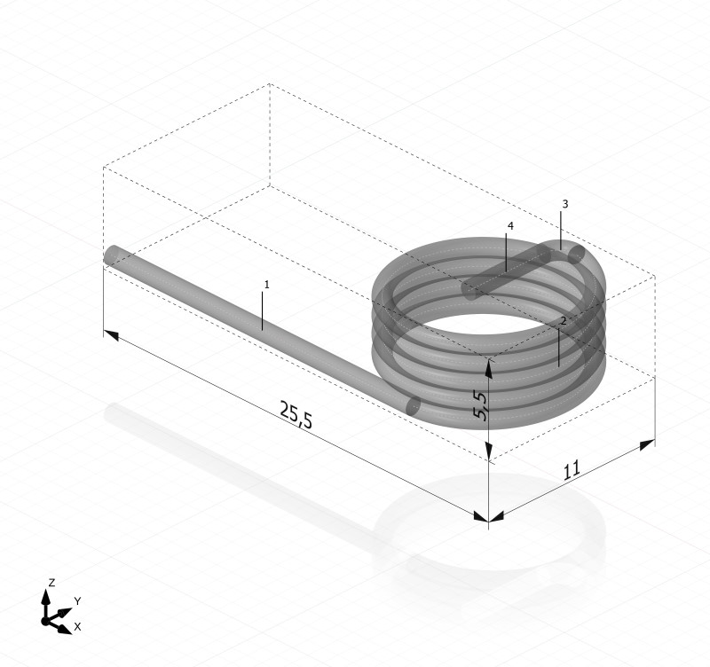 3D-CAD-Konstruktion einer Schenkelfeder