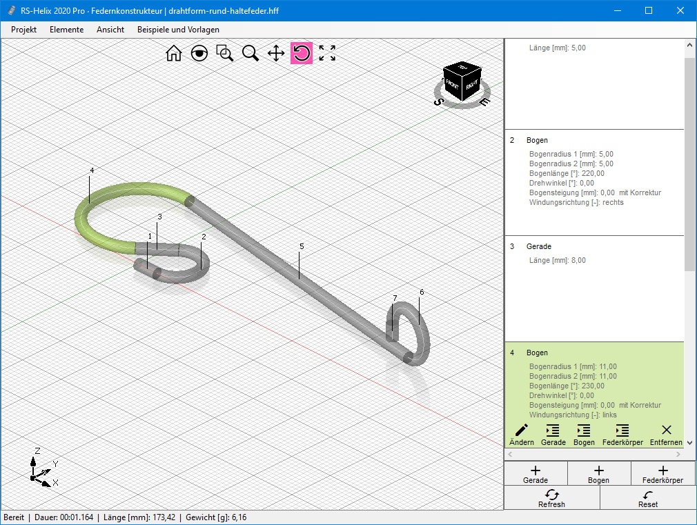 CAD-Konstruktion einer Drahtformfeder